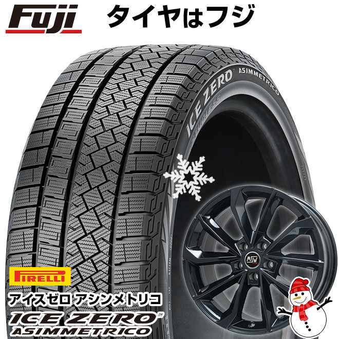 【新品】輸入車用 MINI（U25） スタッドレスタイヤ ホイール4本セット 225/55R18 ピレリ ウィンター アイスゼロアシンメトリコ MSW by OZ Racing MSW 42(グロスブラック) 18インチ(送料無料)