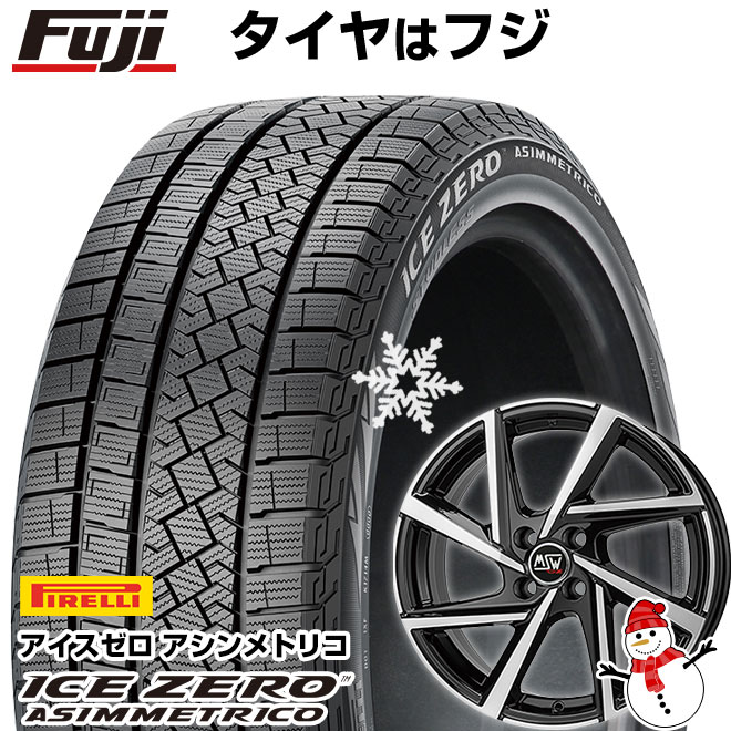 【新品】輸入車用 ボルボ（V60 2018-） スタッドレスタイヤ ホイール4本セット 225/50R17 ピレリ ウィンター アイスゼロアシンメトリコ MSW by OZ Racing MSW 80(グロスブラックフルポリッシュ) 17インチ(送料無料)