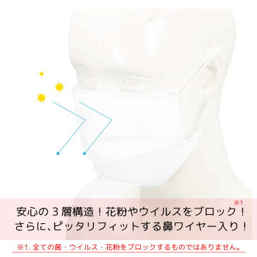 プリーツ マスク 100枚入り 使い捨て 不織布 花粉症 ウイルス対策 白マスク サージカル 大人用 男性用 女性用 fj3922-100p