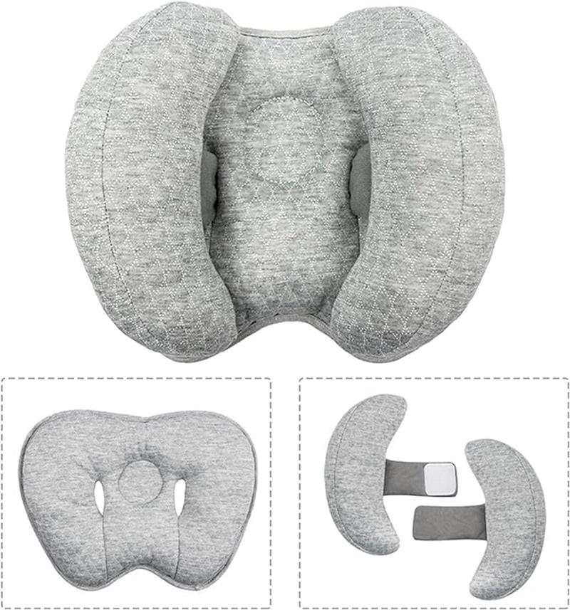 ベビーカー ベビー用品 赤ちゃん 首 固定 枕 洗える 紐付き コットン ベビーヘッドサポート枕 新生児 幼児用 固定
