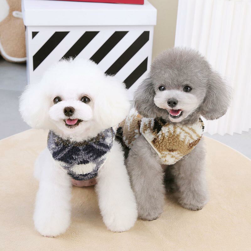 サムコス 犬服 秋冬 ドッグウェア 背中開き 暖かい ペット服 小型犬 子犬服 防寒服 猫服 犬用 加絨 厚い 仮装 袖なし暖かい (XL, ブラウン)