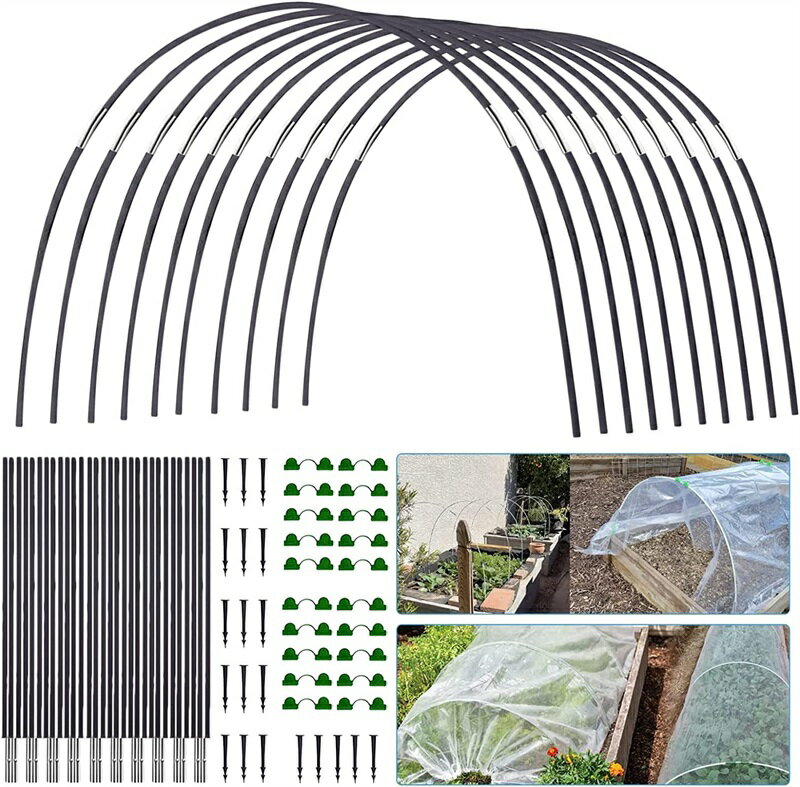 当社のガーデンフープは高品質のグラスファイバー製で、丈夫で安定しており、柔軟性が高く、錆びません。コネクタは亜鉛メッキ鋼でできており、錆びません。これらのパーツは、シーズンごとに使用できます。 シンプルだが実用的な温室栽培トンネルは柔軟性があり、自分で曲げて土地に合わせて幅を変えることができます。 当社の温室用フープを日除けネットまたは断熱フィルムと一緒に使用して、植物の発芽と成長に理想的な環境を提供する完璧な温室を構築できます。霜、鳥、強い日差しから植物を守ります。 ガーデントンネルフープの底は、両側がとがった形状に設計されています。それらは簡単に土壌に挿入され、きれいに配置され、庭のネットで覆うことができます。 温室栽培用トンネルは、マルチと組み合わせて植物を保護するサポート フレームとして使用できます。また、つる性植物の植物サポートとしても使用できます。ガーデニング愛好家への素晴らしい贈り物。