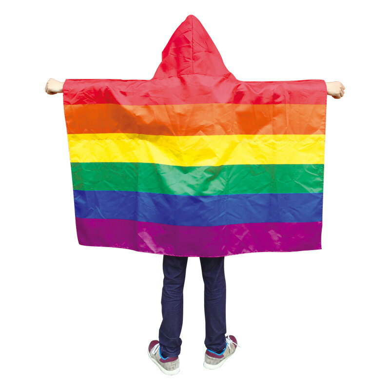 レインボー旗 応援 マント フラッグ 虹の旗 虹色 矩形 ポリエステル 繰り返し使用可能 洗える LGBT 同性愛 鮮やか 耐久性 プライド 平和 自由 平等 イベント 飾り 装飾 応援 屋内 屋外 世界 展示会場 文化祭 バー 90*150cm