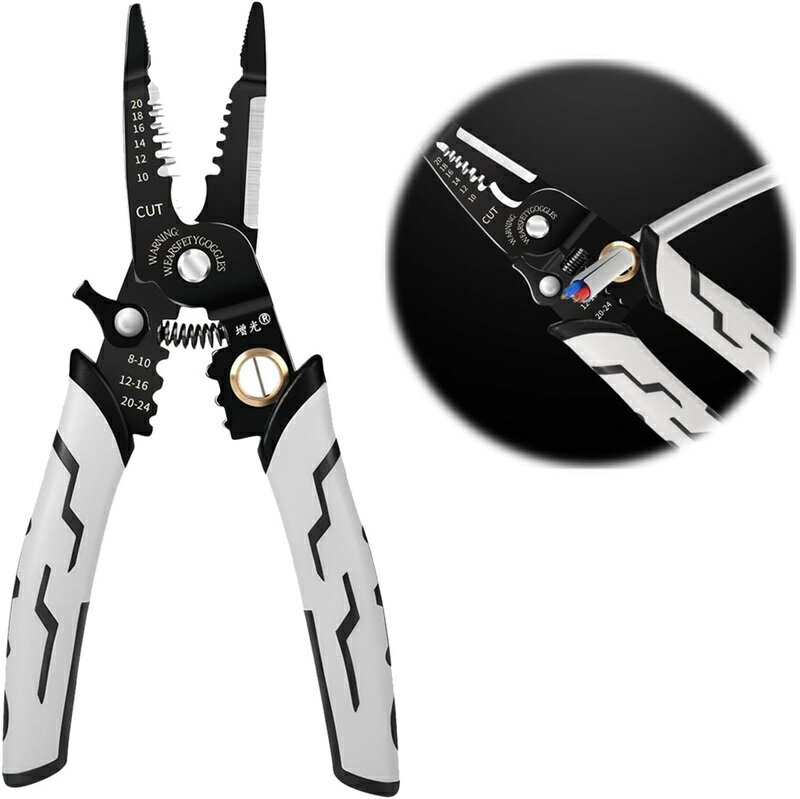 ワイヤーストリッパー ワイヤー圧着ペンチ 多目的 電工ペンチ 配線むき 滑り止め ハンドルデザイン 手間を省く 効率的 作業