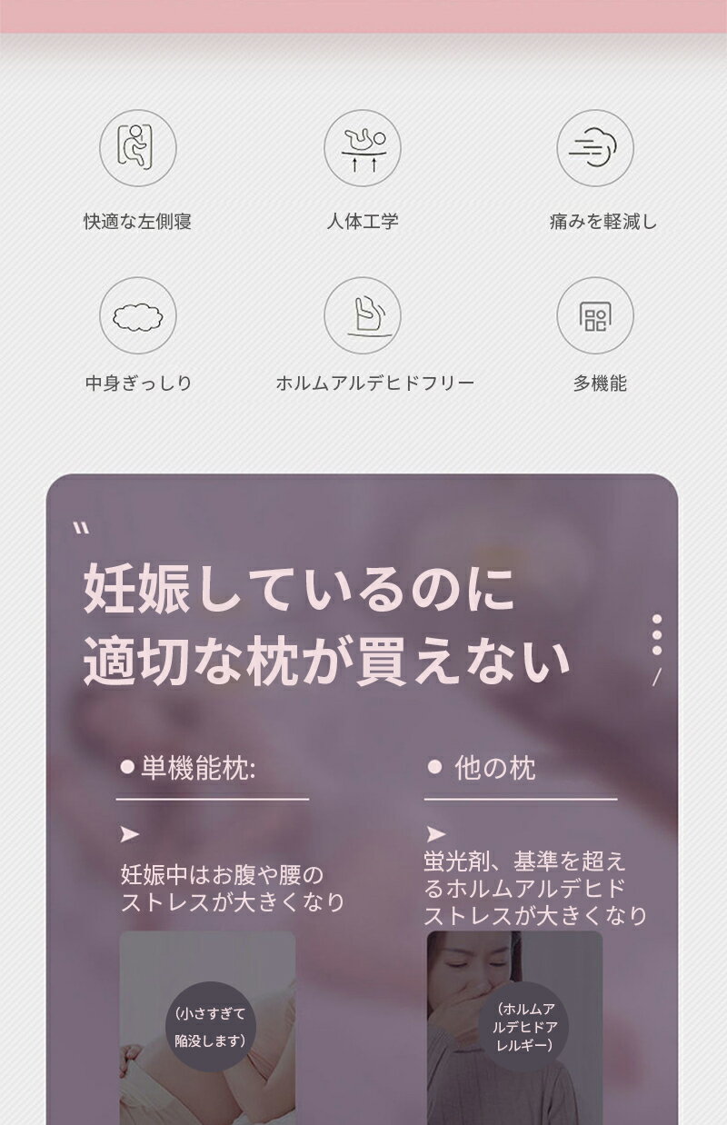 抱き枕 妊婦 妊婦用クッション 　妊婦用抱き枕　快眠 肩こり まくら　安眠 首こり 低反発 安眠枕 マタニティ枕 仰向け 横向き ギフト 女性 妊婦 男性 だきまくら クッション 睡眠 癒しグッズ 寝具 カバー 取り外し可能　洗濯可能 2