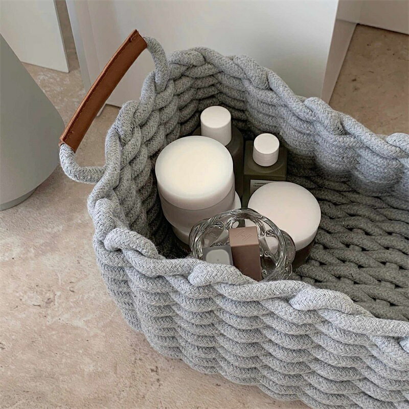 収納かご 収納ケース 収納ボックス かご ケース 雑貨収納 小物入れ 小物収納 雑貨収納 書類収納 コットン 収納 持ち手付 3