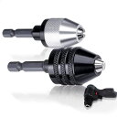 キーレスドリルチャック ドリルチャックアダプター 電動工具アクセサリー 2本組 0.3~6.5mm 六角シャンクキーレスドリルチャックコンバーター 小型ドリルチャック キーレス六角軸ドリルチャック ドリルチャックミニ 合金製