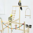 インコ 遊び場 三層 バード アスレチック 玩具 スタンド 止まり木 はしご 食器 水器 鳥 巣 カゴ 遊園地 秋千 ラダー ベル 鳥の巣 鳥栖 オウムブランコ 鳥グッズ オカメインコ インコ用(4)
