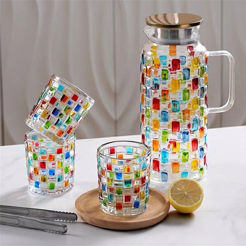 ガラス製 ピッチャー 蓋付き　ガラス ポット ガラスピッチャー 水差し 洗いやすい 麦茶 麦茶ポット 冷茶ポット ウォーターピッチャー ウォーターポット 冷茶 ジャグ 冷水ポット ウォータージャグ 容器 麦茶入れ お茶ポット お茶ボトル ドリンク ガラスポット お茶入れ
