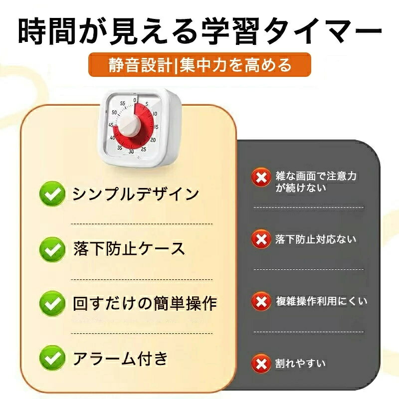 学習タイマー 子供 勉強 タイマー キッズ 時間管理 ゲーム カウント 料理 キッチン...