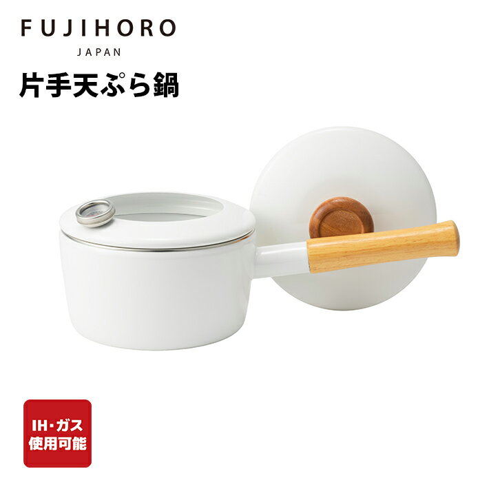 Rakuten - 【当店限定】富士ホーロー　片手天ぷら鍋　16cm　ホワイト　C-16STP