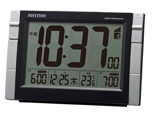 RHYTHMリズム時計 電波めざまし時計 フィットウェーブD223 8RZ223SR02
