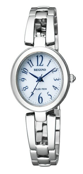 &lt;シチズン腕時計シチズンレグノソーラー&gt; ・お求めやすい価格のシンプルなスタンダードウオッチを展開するREGUNO（レグノ）から、ビジネスからカジュアルまでシーンを選ばないデザイン性と機能性を兼ね備えたスタンダードウオッチが登場。 ・小ぶりで華奢なデザインが、腕元で女性らしい可愛らしさを演出します。 商品仕様　　ソーラー時計　 ケース： ステンレス縦横33×23mm　厚.5mm 重量 46g ガラス： クリスタルガラス ムーブ： ソーラー　月差±15秒 文字盤： 白色文字盤 バンド： ステンレス 三ツ折れプッシュタイプ バンド調整可能サイズ 最大約18cm 電池寿命： ソーラーフル充電　6ヶ月 防水性： 日常生活用防水 機能 充電警告機能　 過充電防止機能　 1年間メーカー保証【送料無料】