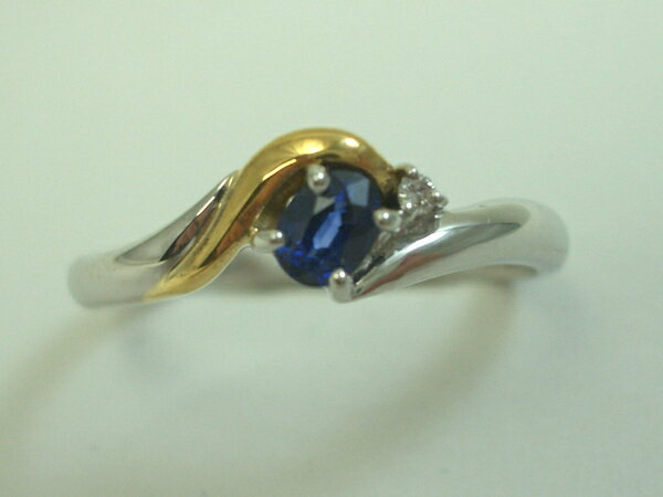 k18ptコンビサファイアファッションリング