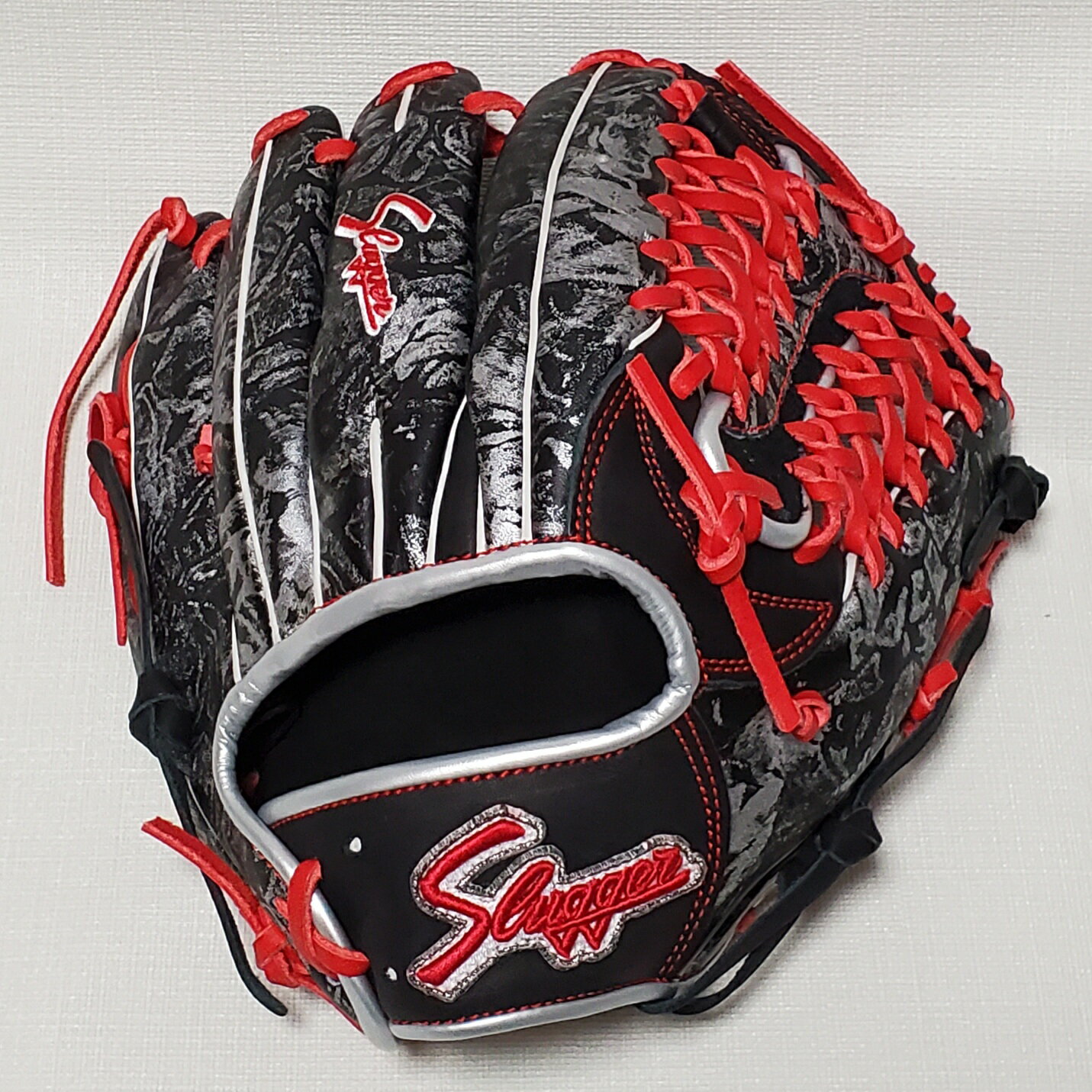 久保田スラッガー 限定軟式グラブ SP2021G(右投げ用)ブラック×シルバーブラシ(内野手用)グラブ袋付き