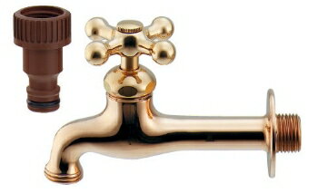 KAシリーズ胴長水栓 アンティークゴールド702-033-13 (ネジ口金568-331付き)　蛇口 JIS規格適合品 カラ..