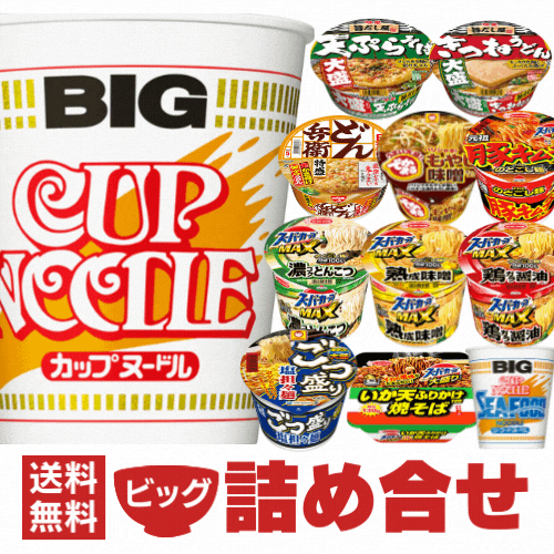 ビッグサイズ カップ麺 詰め合わせ 12種類 セット[カップラーメン カップ麺 詰め合せ 送料無料 大盛り インスタント アソート まとめ買い ビック 防災 非常食 お試し 仕送り 食べ比べ ]【沖縄配達休止中です】