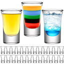 ショットグラス24個- 35ml/35cc クリアグラス、ヘビーベース ウイスキー、テキーラ、ウォッカ、リキュール、エスプレッソ(3)