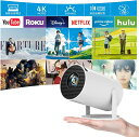 プロジェクター 小型 家庭用 4K対応 天井投影 210°回転 Netflix/YouTubeb Android TV 1080P ホームシアター 5G wi-...