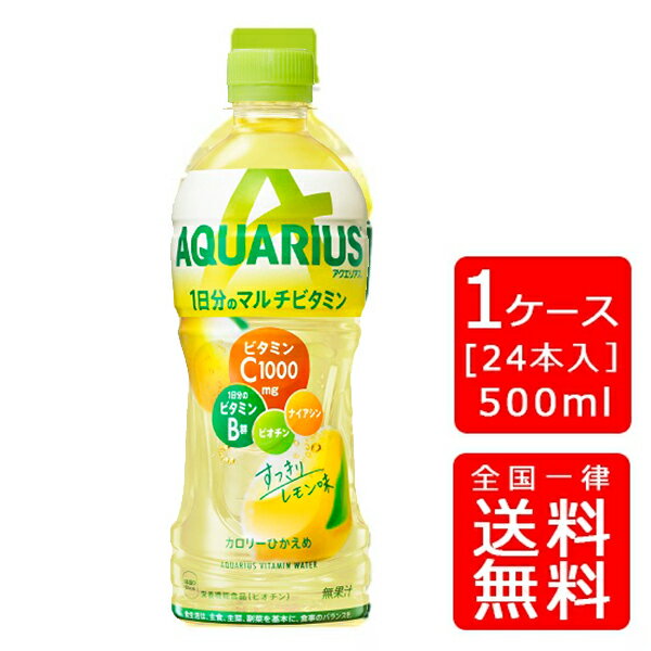 【送料無料】アクエリアス 1日分のマルチビタミン PET 500ml【24本×1ケース】※代引き不可・クール便不可※のし・ギフト包装不可※コカ・コーラ製品以外との同梱不可ご注文完了後のキャンセル不可