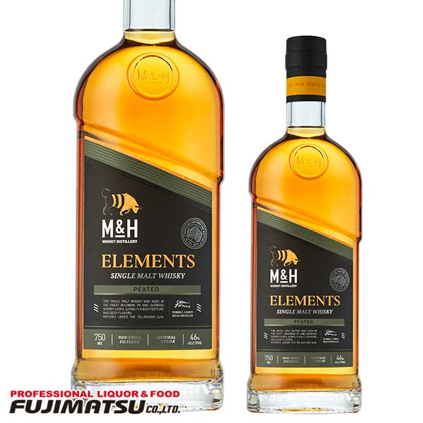 M＆H Elements Peated (エレメンツ ピーテッド) 700ml (M&H M＆H M&H) イスラエル産ウイスキー※ヴィンテージやエチケットが画像と異なる場合があります母の日 父の日 就職 退職 ギフト 御祝 熨斗のサムネイル