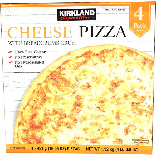 ［冷凍］カークランド チーズピザ 4枚入 1箱 【 KIRKLAND SIGNATURE 冷凍食品 コストコ costco 】