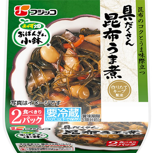 北海道産昆布を使用し、昆布を含む計5種の具材を炊き上げました。素材の食感とうまみを活かし、すっきりとした味わいに仕上げています。 食べきりサイズのパック入りで、お皿に移さずそのままでも召しあがっていただけます。