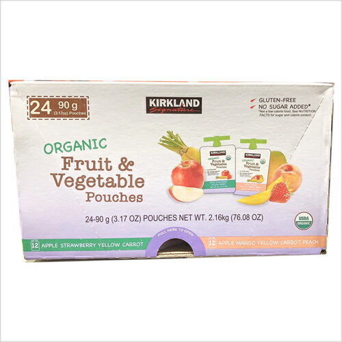 KS オーガニック フルーツ＆ベジタブル パウチ 90g x 24パック 1箱【 カークランド コストコ Costco Kirkland Signature Organic FRUIT＆VEGGIE 】のサムネイル