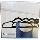 特売 2019年 ノンスリップハンガー 50本セット ブラック/ホワイト 【レ01600053】【黒 白 non-slip hangers tie-bar sh...