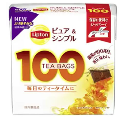 リプトン ピュア＆シンプル ティー 100袋入 【 Lipton 紅茶 ティーバッグ 】
