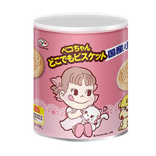 不二家 ペコちゃん どこでもビスケット 保存缶 100g 1個 【 缶詰 備蓄 非常食 お菓子 】