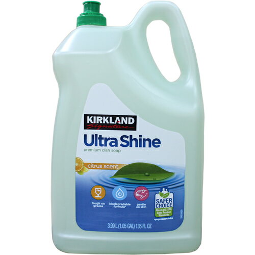 KIRKLAND ウルトラシャイン 食器用液体洗剤 3.99L　【 緑ボトル カークランドシグネチャー キッチン用品 業務用 コストコ,Costco 】のサムネイル
