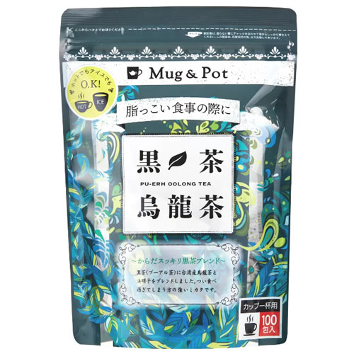 Mug Pot 黒茶烏龍茶 1.5g×100包 1袋【 コストコ Costoco ティーバッグ Black Oolong Tea プーアル茶 】