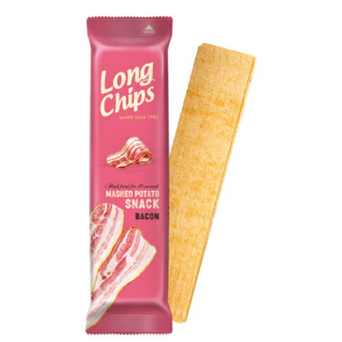 ペルネス ロングポテトチップス ベーコン味 75g【Pernes Long Chips Bacon ラトビア おつまみ おやつ おしゃれ カワイイ】