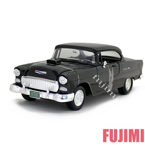 1955 CHEVY BEL AIR blk 1/18 MOTOR MAX 7315円【シボレー ベルエア 黒 ミニカー モーターマックス クラシック アメ車 ダイキャストカー カスタム 】【コンビニ受取対応商品】