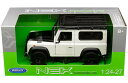 WELLY (ウィリー) Land Rover Defender with rack 1/24 ホワイト ランドローバー ディフェンダー ルーフラック ミニカー