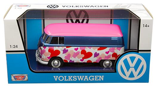 MotorMax （モーターマックス） Volkswagen Type2 Delivery Van Love Pink 1/24 フォルクス ワーゲン デリバリー バン タイプ2 ラブピンク ミニカー