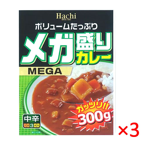 Hachi メガ盛りカレー 中辛 300g 3袋