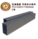 枕木 (20cm×7.5cm×100cm) 【2本セット】 庭 門柱 フェンス 花壇 外構 エクステリア 飛び石 国産 北海道産カラマツ枕木(200×75×10...