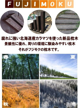 枕木 （20cm×10.5cm×50cm）　庭　門柱　フェンス　花壇　外構　エクステリア　飛び石　国産　北海道産カラマツ枕木（200×105×500）