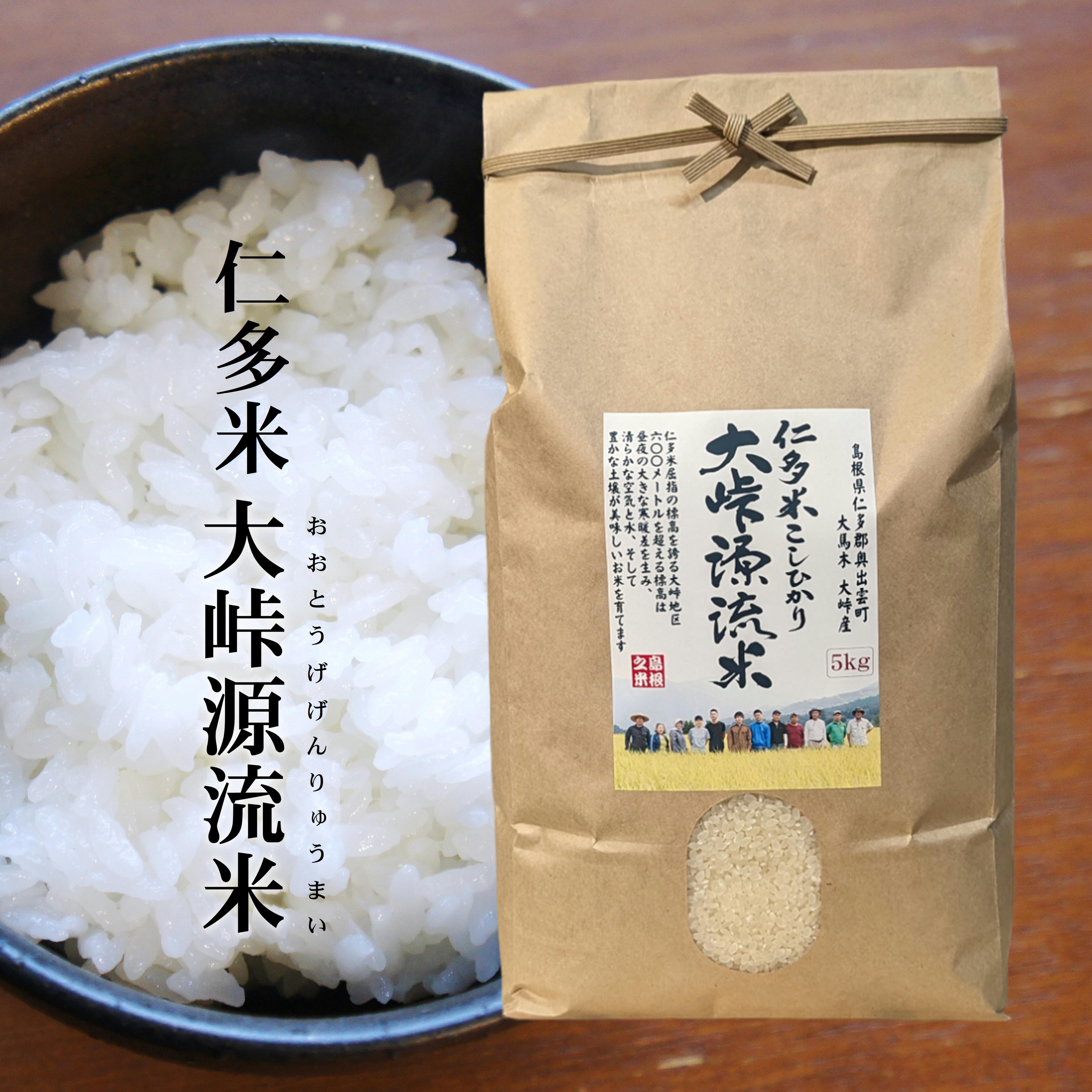 令和5年産仁多米 大峠源流米 白米5kg 〜島根県仁多郡奥出雲町産コシヒカリ〜 送料無料 一部地域 