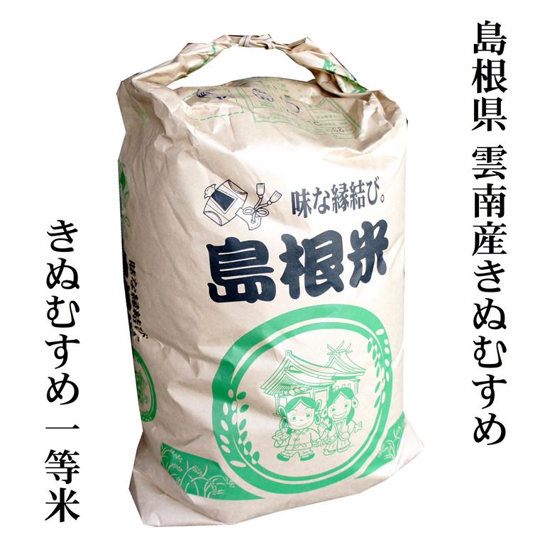 令和3年産 島根県雲南産きぬむすめ30kg玄米原袋【検査1等米】送料無料（一部地域）