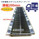 ステンレスグレーチング U字溝用 溝蓋 細目(ピッチ15mm) ノンスリップ 組構式 溝幅 200用(200mm) T-6(小型トラック程度) 型番STLUN2...
