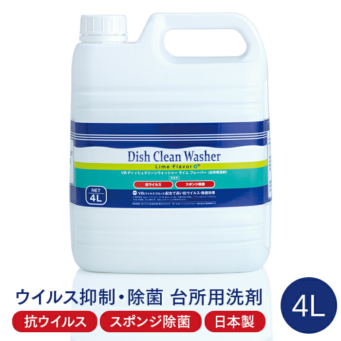 台所用洗剤 VBディッシュクリーンウォッシャー ライムフレーバー 4L 【業務用】 1