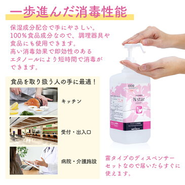 手指消毒用アルコール 75vol%以上 ニイタカ Nstar 5L+霧ポンプ1Lセット アルコール消毒薬 エヌスター エタノール消毒液 ウイルス対策【業務用】【送料無料】