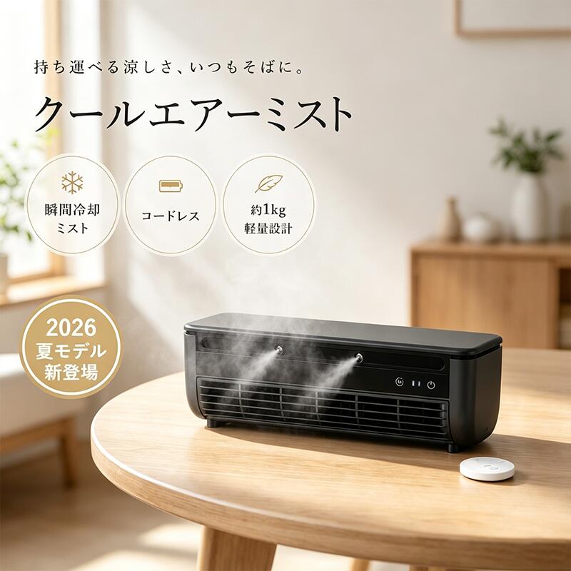 【SNSでも注目のアイテム・2026夏モデル】クールエアーミスト ポータブルエアコン ポータブル冷風扇 ポータブルクー…