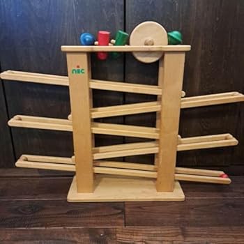 【中古】ドイツ 社 スロープトイ 円盤1 人形2 ボール2 玩具 知育