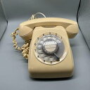 【中古】クラシック ダイヤル式電話機 ベージュ レトロ モダン