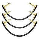 【中古】Azor ギターパッチケーブル 直角 15cm エフェクトペダル用楽器ケーブル 3本パック