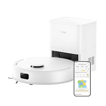 【中古】Dreame MOVA E20 Plus ロボット掃除機 水拭き対応 強力吸引 5000Pa 自動ゴミ収集